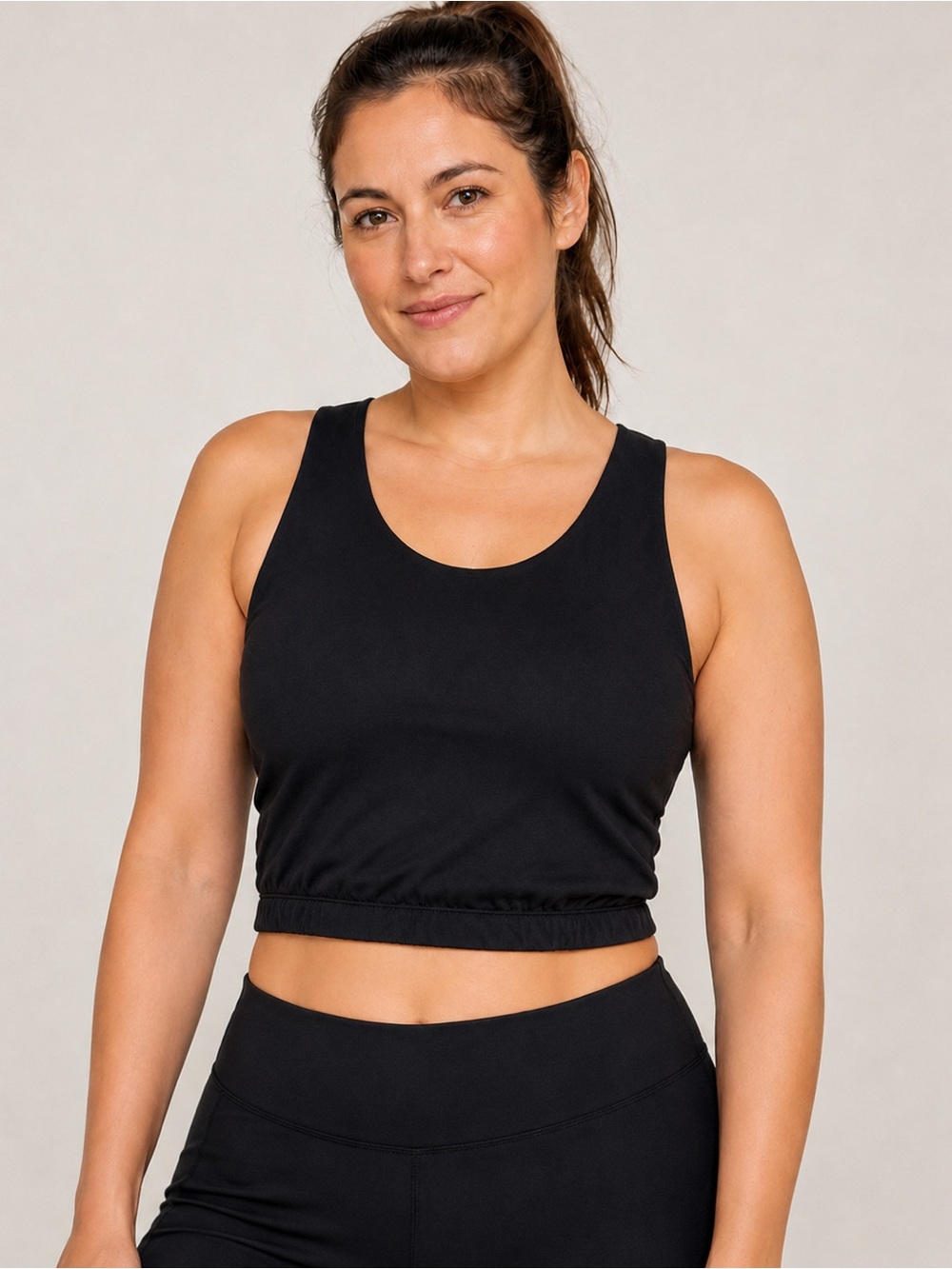REI Black Athletic Cropped Tank Top